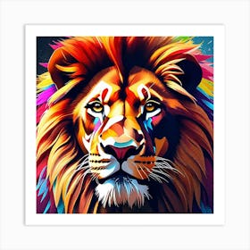 Colorful Lion 13 Art Print