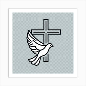 Cross And Dove Art Print