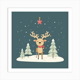 Christmas Reindeer Art Print