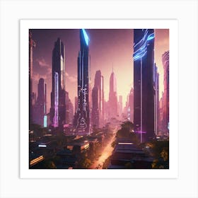 Futuristic Cityscape 182 Art Print