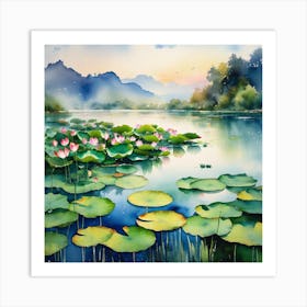 Water Lily Painting Art Print