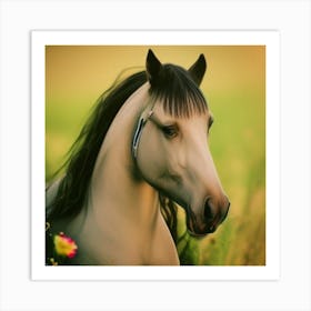 Horse In A Field Art Print