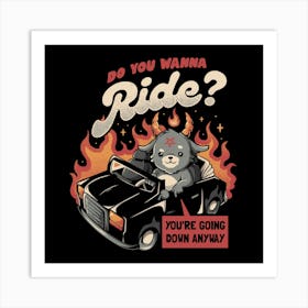 Ride to Hell - Funny Evil Creepy Baphomet Gift 1 Art Print