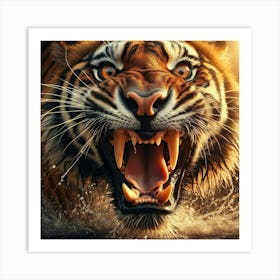 Tiger Roaring 1 Art Print