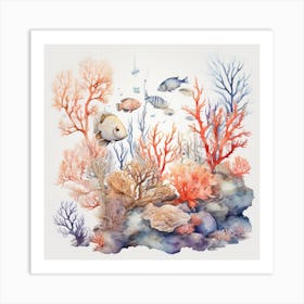 Sea Corals and fish Art Print