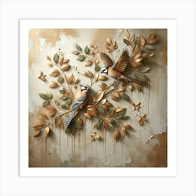 Birds On A Branch Art Print