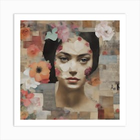 Collage Of Flowers Art Print