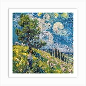 Van Gogh Style. Artesian Shepherds Series 3 Art Print