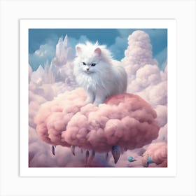 Cat On A Cloud Art Print