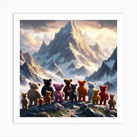 Teddy Bears In The Mountains Art Print