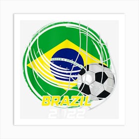 Soccer Player Football Jersey Brazil Brazilian Flag Support Art Print