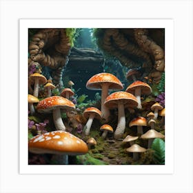 Mushroom Forest 5 Art Print