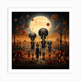 Aliens In The Night Art Print