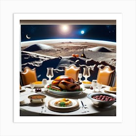 Thanksgiving Dinner In Space 1 Art Print