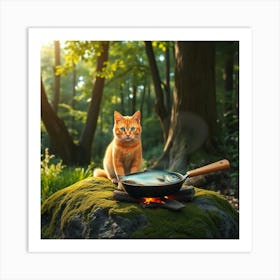 Flux Schnell A Vibrant Orange Tabby Cat With Bright Green Eyes 2 Art Print