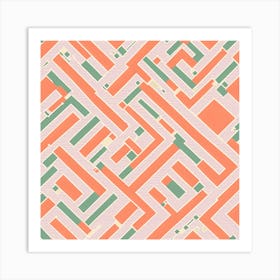 Seamless Pattern, Simple Shapes Of Geometry, Flat Art, 233 Art Print