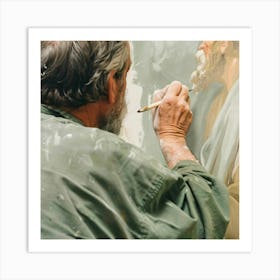 Portrait Of Jesus Painter Art Print