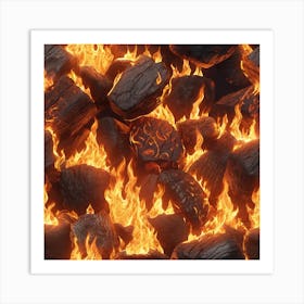 Flaming Logs 1 Affiche