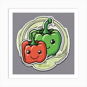 Red And Green Peppers Art Print