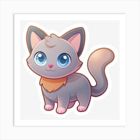 Cute Cat Sticker 11 Art Print