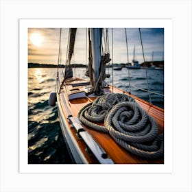 Sailboat At Sunset 2 Art Print