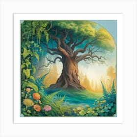 Leonardo Phoenix A Serene And Vibrant Illustration Of A Mystic 2 Art Print