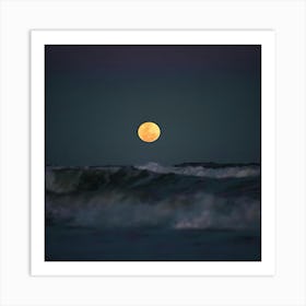 Full Moon Over The Ocean 10 Art Print