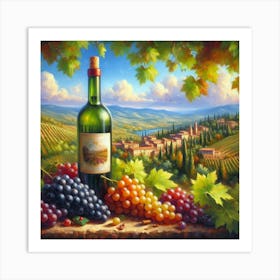 Wine And Grapes 2 Art Print