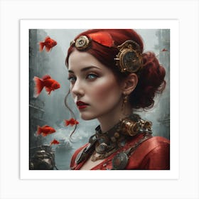 Steampunk Girl Art Print