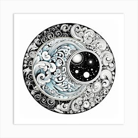 Moon And Stars 2 Art Print