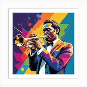 Albedobase Xl Geojazz Trumpet Musician Pop Art Wpaplogy 3 Art Print