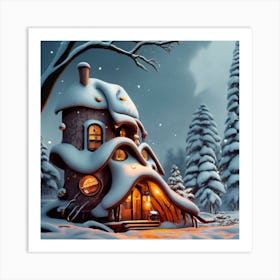 House In The Snow 2 Art Print