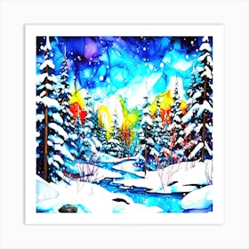 Early Snowfall - Winter Landscape Art Print