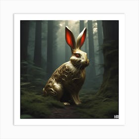 Golden Rabbit In The Forest 1 Art Print