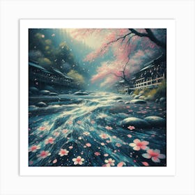 Cherry Blossom Trees In Full Bloom (4) Art Print