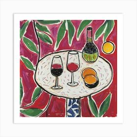 Wine With Friends Matisse Style 5 Art Print