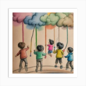 Children In The Clouds Art Print