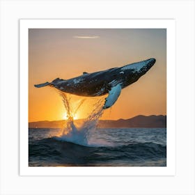 Humpback Whale Leaping 2 Art Print