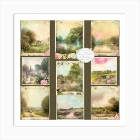 Shabby Chic Dreamy Mist Pastel Junk Journals Jane Art Print