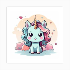 Cute Unicorn 745 Art Print