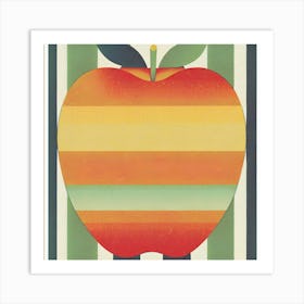 Apple On A Stripe Art Print