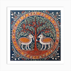 Indian Painting Madhubani Painting Indian Traditional Style Art Print