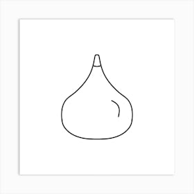 Fig Icon In Black Flat Outline Design Art Print