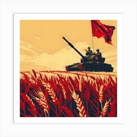 Soviet Tank Propaganda Poster Art Print