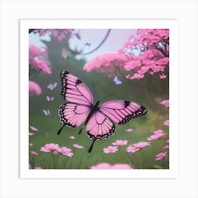 Pink Butterfly 4 Art Print