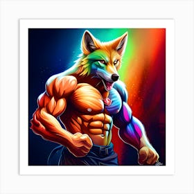 Rainbow Fox Art Print