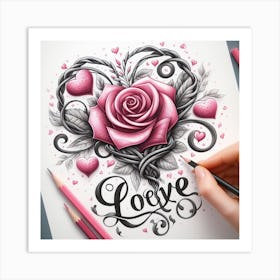 Love Drawing Art Print