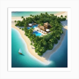 Island Resort In The Maldives Art Print