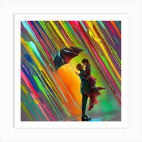 Abstract Painting Of A Couple Art Print