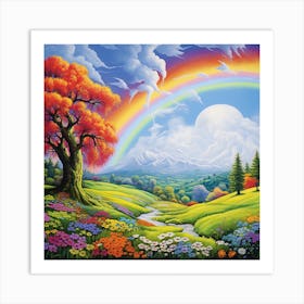 Rainbow Over The Valley Art Print